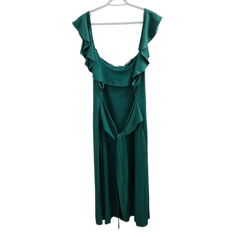 BloomChic Emerald Green Ruffle Sleeveless Midi Dress Size 22